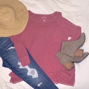 American Eagle Soft & Sexy Cold Shoulder Top